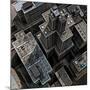 Urban Rooftops, Aerial View of a 3D City Render-Petrafler-Mounted Art Print