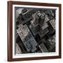 Urban Rooftops, Aerial View of a 3D City Render-Petrafler-Framed Art Print