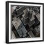 Urban Rooftops, Aerial View of a 3D City Render-Petrafler-Framed Art Print