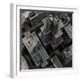 Urban Rooftops, Aerial View of a 3D City Render-Petrafler-Framed Art Print