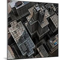 Urban Rooftops, Aerial View of a 3D City Render-Petrafler-Mounted Art Print