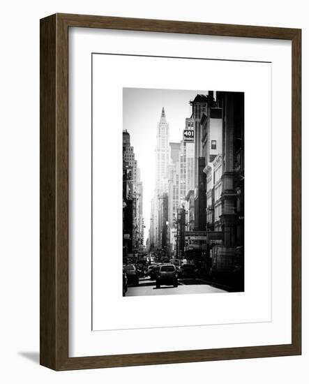 Urban Scene, 401 Broadway, Soho, Manhattan, NYC, White Frame, Old Black and White Photography-Philippe Hugonnard-Framed Art Print