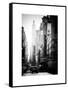 Urban Scene, 401 Broadway, Soho, Manhattan, NYC, White Frame, Old Black and White Photography-Philippe Hugonnard-Framed Stretched Canvas
