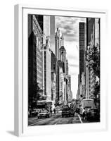 Urban Scene, Architecture and Buildings, Midtown Manhattan, NYC, USA, Black and White Photography-Philippe Hugonnard-Framed Premium Photographic Print