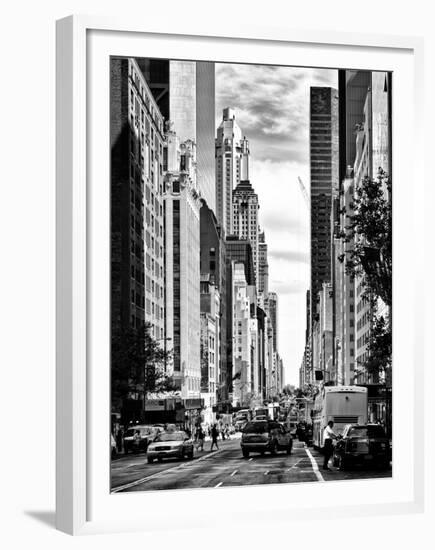 Urban Scene, Architecture and Buildings, Midtown Manhattan, NYC, USA, Black and White Photography-Philippe Hugonnard-Framed Premium Photographic Print