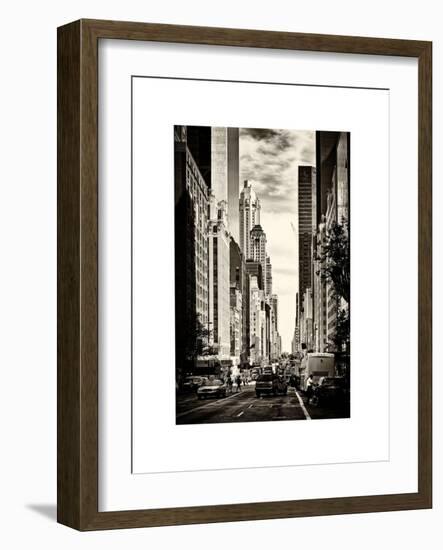 Urban Scene, Architecture and Buildings, Midtown Manhattan, NYCa, White Frame, Sepia Original-Philippe Hugonnard-Framed Art Print
