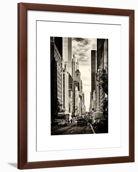 Urban Scene, Architecture and Buildings, Midtown Manhattan, NYCa, White Frame, Sepia Original-Philippe Hugonnard-Framed Art Print