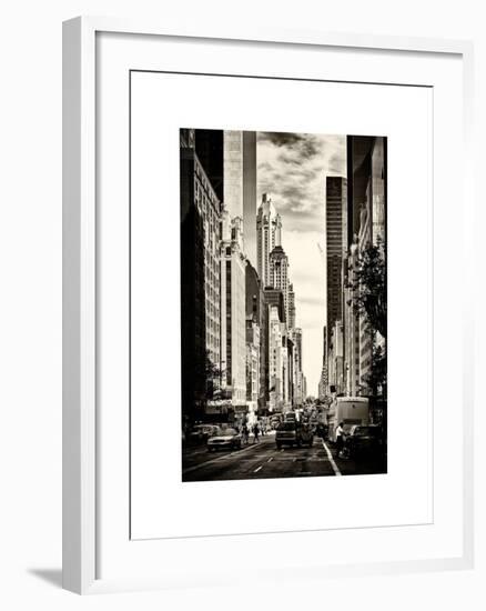 Urban Scene, Architecture and Buildings, Midtown Manhattan, NYCa, White Frame, Sepia Original-Philippe Hugonnard-Framed Art Print