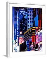 Urban Scene at Times Square NYC by Night, Manhattan, New York, United States-Philippe Hugonnard-Framed Photographic Print