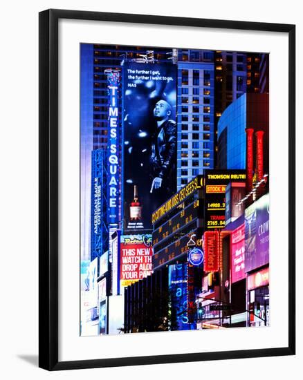 Urban Scene at Times Square NYC by Night, Manhattan, New York, United States-Philippe Hugonnard-Framed Photographic Print