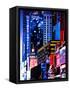 Urban Scene at Times Square NYC by Night, Manhattan, New York, United States-Philippe Hugonnard-Framed Stretched Canvas