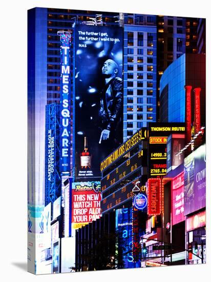 Urban Scene at Times Square NYC by Night, Manhattan, New York, United States-Philippe Hugonnard-Stretched Canvas