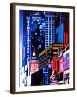 Urban Scene at Times Square NYC by Night, Manhattan, New York, United States-Philippe Hugonnard-Framed Premium Photographic Print