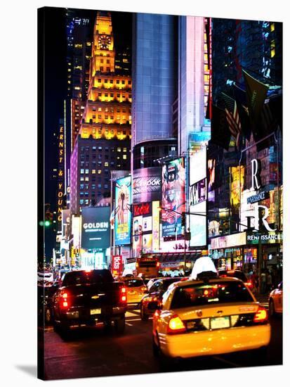 Urban Scene by Night, Times Square, Manhattan, New York City, United States-Philippe Hugonnard-Stretched Canvas