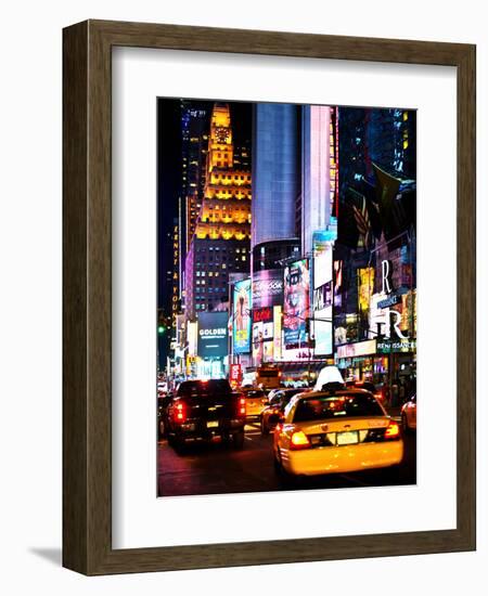 Urban Scene by Night, Times Square, Manhattan, New York City, United States-Philippe Hugonnard-Framed Photographic Print