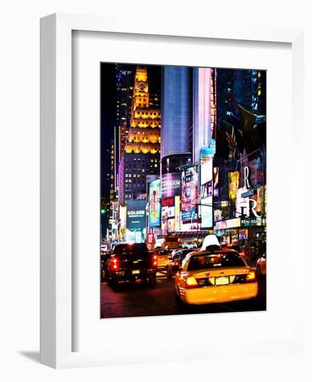 Urban Scene by Night, Times Square, Manhattan, New York City, United States-Philippe Hugonnard-Framed Photographic Print