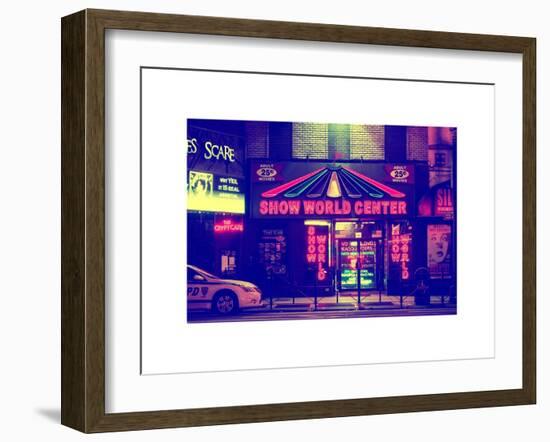 Urban Scene by Night - Vintage Store in Times Square - Manhattan - New York City - United States-Philippe Hugonnard-Framed Art Print