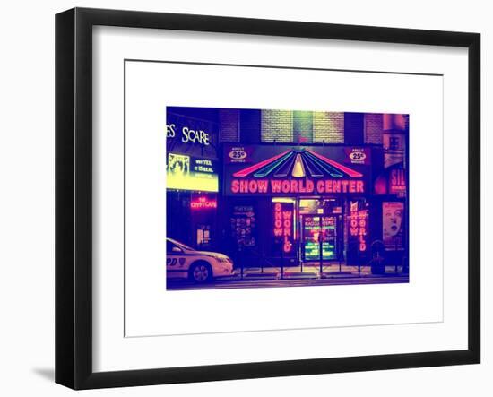 Urban Scene by Night - Vintage Store in Times Square - Manhattan - New York City - United States-Philippe Hugonnard-Framed Art Print