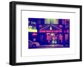 Urban Scene by Night - Vintage Store in Times Square - Manhattan - New York City - United States-Philippe Hugonnard-Framed Art Print