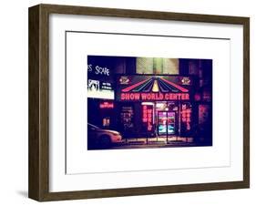 Urban Scene by Night - Vintage Store in Times Square - Manhattan - New York City-Philippe Hugonnard-Framed Art Print