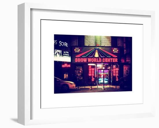 Urban Scene by Night - Vintage Store in Times Square - Manhattan - New York City-Philippe Hugonnard-Framed Art Print