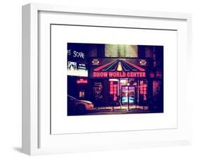 Urban Scene by Night - Vintage Store in Times Square - Manhattan - New York City-Philippe Hugonnard-Framed Art Print