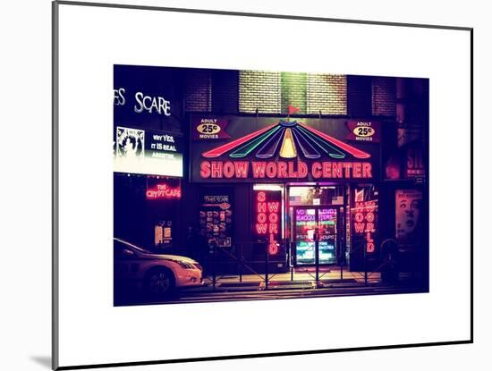 Urban Scene by Night - Vintage Store in Times Square - Manhattan - New York City-Philippe Hugonnard-Mounted Art Print