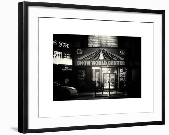 Urban Scene by Night - Vintage Store in Times Square - Manhattan - New York City-Philippe Hugonnard-Framed Art Print