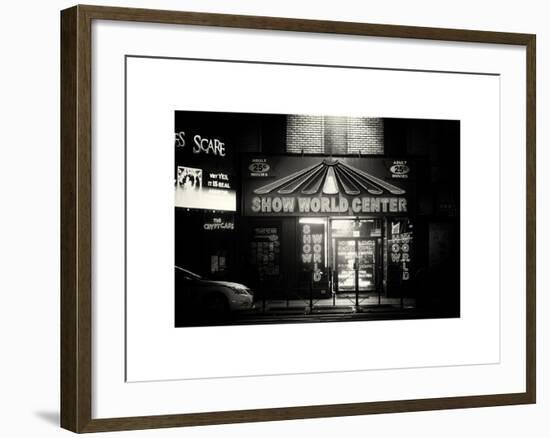 Urban Scene by Night - Vintage Store in Times Square - Manhattan - New York City-Philippe Hugonnard-Framed Art Print