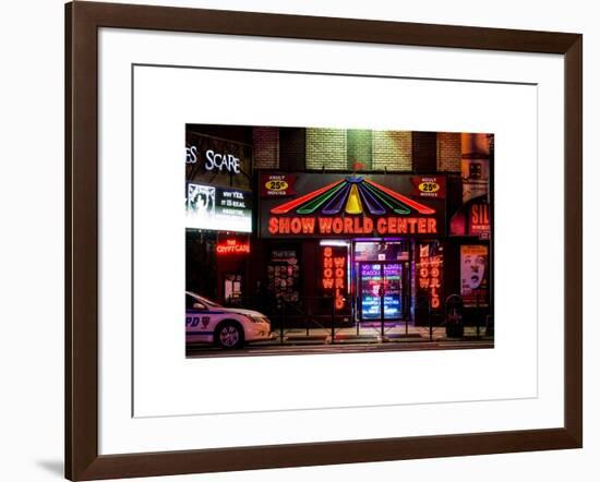 Urban Scene by Night - Vintage Store in Times Square - Manhattan - New York City-Philippe Hugonnard-Framed Art Print