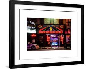 Urban Scene by Night - Vintage Store in Times Square - Manhattan - New York City-Philippe Hugonnard-Framed Art Print