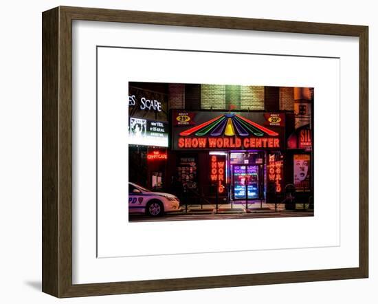 Urban Scene by Night - Vintage Store in Times Square - Manhattan - New York City-Philippe Hugonnard-Framed Art Print