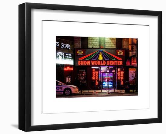 Urban Scene by Night - Vintage Store in Times Square - Manhattan - New York City-Philippe Hugonnard-Framed Art Print