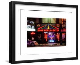 Urban Scene by Night - Vintage Store in Times Square - Manhattan - New York City-Philippe Hugonnard-Framed Art Print