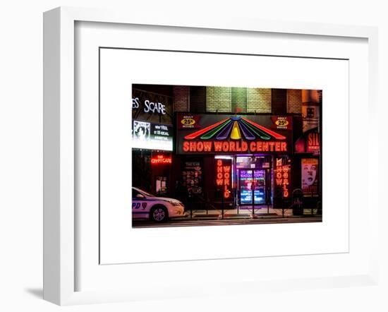 Urban Scene by Night - Vintage Store in Times Square - Manhattan - New York City-Philippe Hugonnard-Framed Art Print