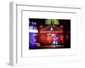 Urban Scene by Night - Vintage Store in Times Square - Manhattan - New York City-Philippe Hugonnard-Framed Art Print