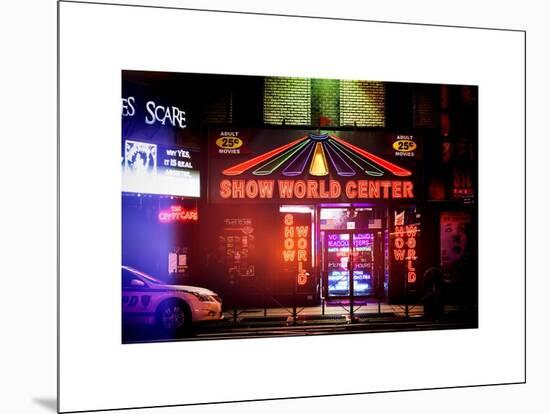 Urban Scene by Night - Vintage Store in Times Square - Manhattan - New York City-Philippe Hugonnard-Mounted Art Print