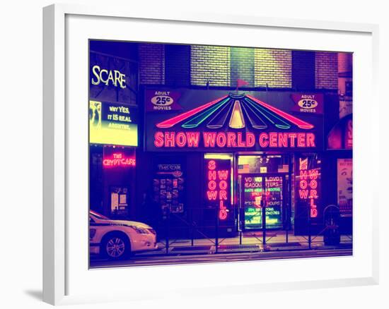 Urban Scene by Night - Vintage Store in Times Square - Manhattan - New York-Philippe Hugonnard-Framed Photographic Print