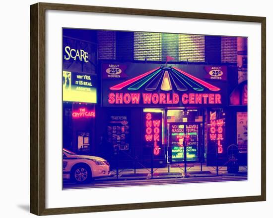 Urban Scene by Night - Vintage Store in Times Square - Manhattan - New York-Philippe Hugonnard-Framed Photographic Print