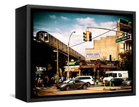 Urban Scene, Coney Island Av and Subway Station, Brooklyn, Ny, United States, USA-Philippe Hugonnard-Framed Stretched Canvas