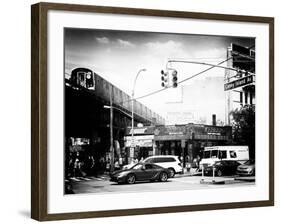 Urban Scene, Coney Island Av and Subway Station, Brooklyn, Ny, US, USA, Old-Philippe Hugonnard-Framed Photographic Print