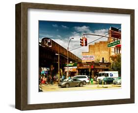Urban Scene, Coney Island Av and Subway Station, Brooklyn, Ny, US, USA, Sunset Colors Photography-Philippe Hugonnard-Framed Photographic Print