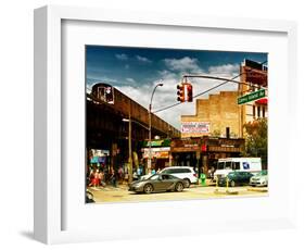 Urban Scene, Coney Island Av and Subway Station, Brooklyn, Ny, US, USA, Sunset Colors Photography-Philippe Hugonnard-Framed Photographic Print