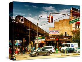 Urban Scene, Coney Island Av and Subway Station, Brooklyn, Ny, US, USA, Sunset Colors Photography-Philippe Hugonnard-Stretched Canvas