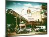 Urban Scene, Coney Island Av and Subway Station, Brooklyn, Ny, US, USA, Vintage Color Photography-Philippe Hugonnard-Mounted Photographic Print