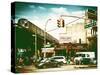 Urban Scene, Coney Island Av and Subway Station, Brooklyn, Ny, US, USA, Vintage Color Photography-Philippe Hugonnard-Stretched Canvas