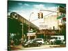 Urban Scene, Coney Island Av and Subway Station, Brooklyn, Ny, US, USA, Vintage Color Photography-Philippe Hugonnard-Stretched Canvas