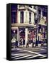 Urban Scene in Broadway - NYC Crosswalk - Manhattan - New York City - United States - USA-Philippe Hugonnard-Framed Stretched Canvas