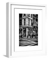 Urban Scene in Broadway - NYC Crosswalk - Manhattan - New York City - United States-Philippe Hugonnard-Framed Art Print