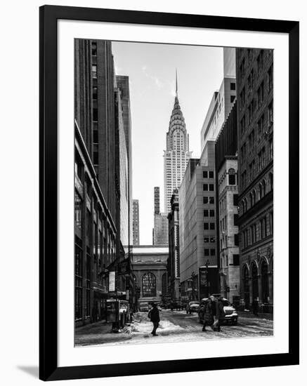 Urban Scene in Winter at Grand Central Terminal in New York City with the Chrysler Building-Philippe Hugonnard-Framed Photographic Print